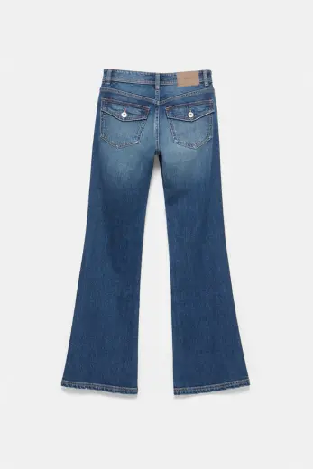 Düşük bel bootcut jean Orta mavi