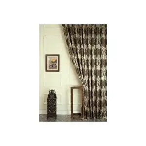 Vivense Klasi̇k Damask Seyrek Pi̇le Fon Perde, Antrasi̇t Gold, 60x260