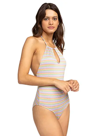 Wavy Stripe One Piece Dalgalı Şerit Kadın Mayo