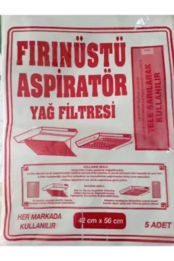 Fırın üstü Aspiratör Elyaf Yağ Filtresi 5'Li Paket (kalın)