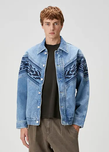 Julian Indigo Nakış Detaylı Denim Mont