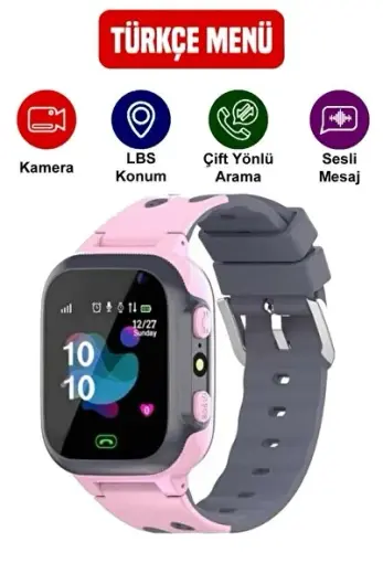 D45 Çocuk Konum Takipli Sim Kart Girişli Lbs Ve Sos Özellikli Akıllı Saat - Pembe