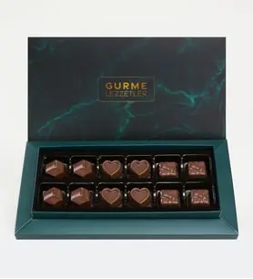 Yeşil Kutuda Kalp, Altıgen, Hediye Gurme Lezzetler 165g