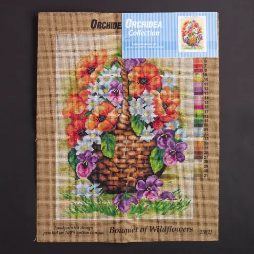 Orchidea 30x40cm Sepette Çiçekler Baskılı Goblen - 2502J