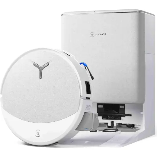Die Grup Ecovacs Deebot T90 Omni Robot Süpürge ve Paspas, 30.000 Pa Emiş Gücü, Ozmo Roller 3.0 Paspas Sistemi, Triple Lift Teknolojisi, 3D Akıllı Navigasyon, Evcil Hayvan Dostu Temizlik ve Omni Istasyon, Beyaz