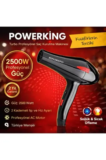 Yüksek Güçlü Profesyonel Turbo Saç Kurutma Fön Makinesi