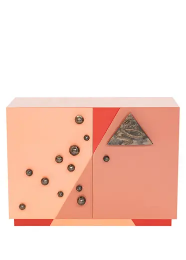Credenza Galaxy Kırmızı Somon Dolaplı Konsol
