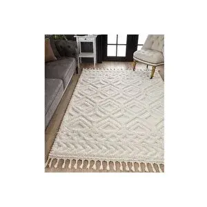 Vivense Eli̇t Saçakli Maki̇ne Halisi, Bukleli̇, Krem 60x110