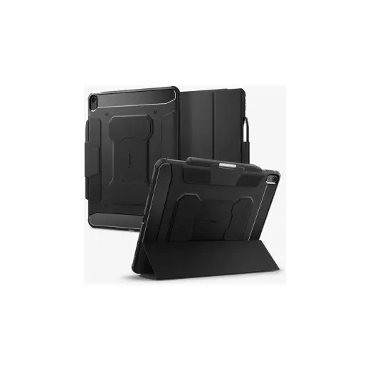 Spigen iPad Air 13" (M4 2026 / M3 2025 / M2 2024) ile Uyumlu Kılıf Rugged Armor Pro Stand özellikli Üst Düzey Koruma Siyah Karbon Kapak - ACS07669 (Spigen TR Garantili)