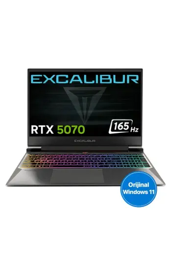 Casper Excalibur G870 Core i7-13620H 24 GB 1 TB 8 GB RTX5070 15.6" W11 Pro Gaming Laptop G870.1362-CF70R-C