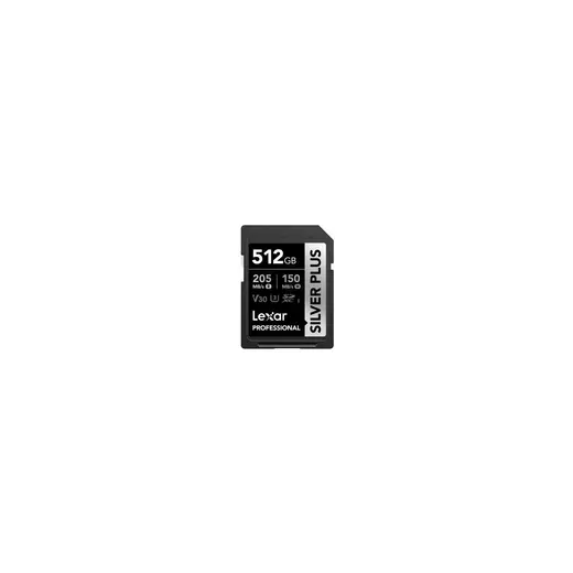 Lexar 512 GB Silver Plus SDXC Hafıza Kartı Profesyonel Kullanım için 205 MB/sn Okuma Hızı