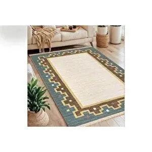 Vivense Geo Kenar Baskili Dokuma Taban Hali, 190 Yng, 150x230 Cm