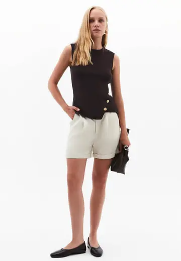 Keten Karışımlı Mini Şort ( TENCEL™ )