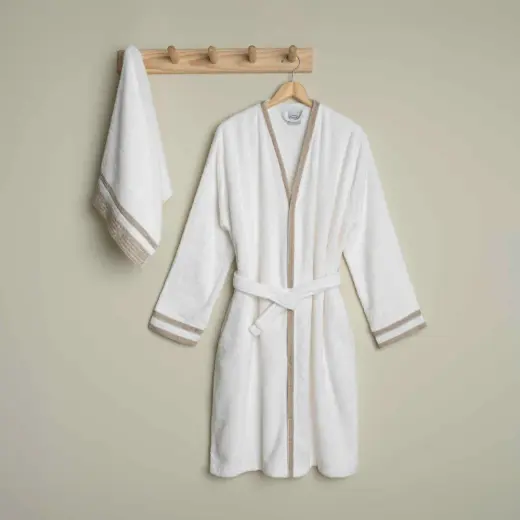 Linens Vesso Bambu M/L Bornoz Seti Ekru
