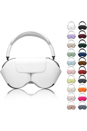AirPods Max ile Uyumlu Koruyucu Kılıf, PU Deri, Mıknatıslı Kapama, Sleep Mode Destekli, Çizilmez,