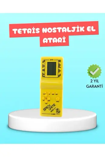Mey İthalat® Taşınabilir El Aterisi Gameboy – Klasik Tetris Oyunu, Pil ile Çalışan Mini El Konsolu