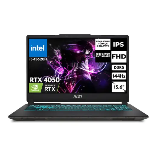 MSI Cyborg 15 i5-13420H 8 GB 256 GB SSD 6 GB RTX4050 144Hz 15.6" FHD FreeDos Gaming Laptop A13VE-1252XTRAT1
