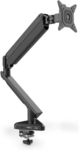DIGITUS Monitör tutucu - masa kelepçesi - tekli montaj - gazlı amortisör - entegre USB-C Dock - 30 inçe kadar - siyah