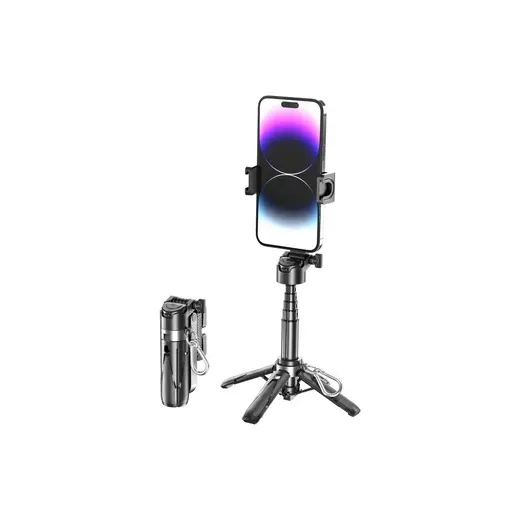 P15 Mini Selfie Çubuğu Tripod Bluetooth Uzaktan Kumandalı 360' Dönebilen Çok Amaçlı Tripod