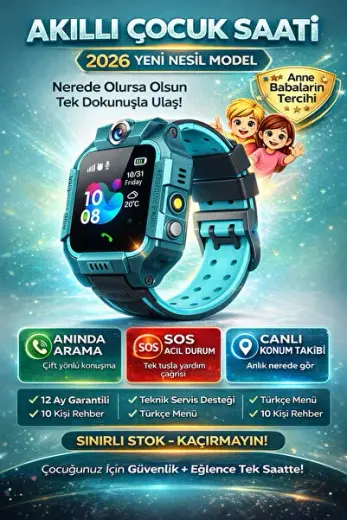 Sim Kart Özellikli Akıllı Çocuk Saati Konum Takip Karşılıklı Görüşme Ortam Dinleme Q19