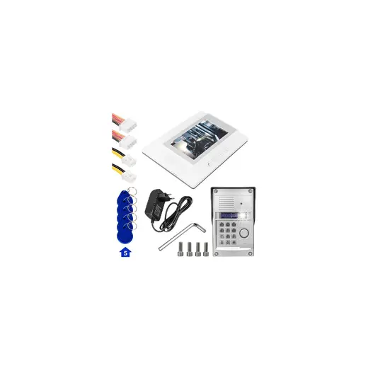Powermaster 773TP 1 Daire 7'' Nfc - Parmak Izi Girişli Görüntülü Diafon Kapı Zili Interkom Ak