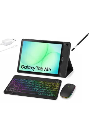 Galaxy Tab A11plus(+) 6GB 128GB+Işıklı Klavye+Mouse+Kalem+ şarj aleti+nano kırılmaz cam