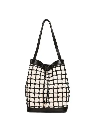 SNOC x Stefano Giacomello Siyah Deri Unisex Plaj Çantası