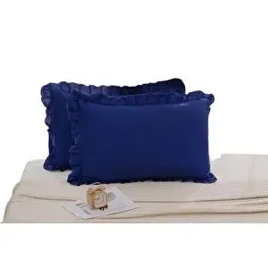 Vivense Maki̇ İki̇ Adet Dekorati̇f Modern Yastik Kilifi, Laci̇vert