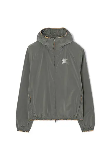 Nylon Hooded Antrasit Kapüşonlu Erkek Mont