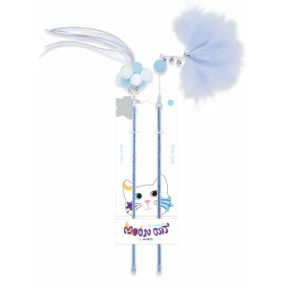M-Pets Mooncat Olta Kedi Oyuncağı Olta 40cm (2'li) (Mavi)