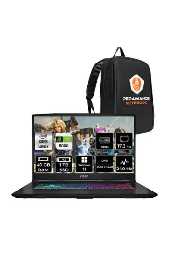 Katana 17 HX i9-14900HX 40GB 1TB SSD RTX5060/8GB 17.3'' 2K QHD 240Hz W11H Gaming Laptop B14WFK