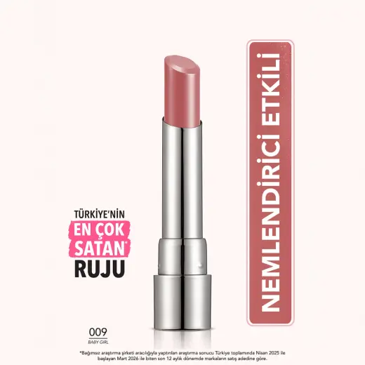 Flormar Sheer Up Nemlendirici Etkili Yarı Transparan Ruj 009 Baby Girl
