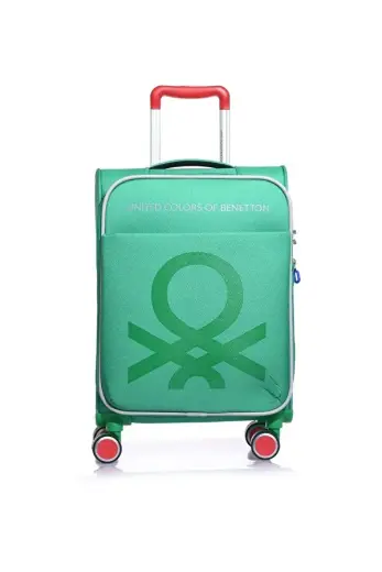 Benetton 2200 Küçük boy Ultra Light Hafif Lüx Kumaş Tekerlekli Valiz YEŞİL