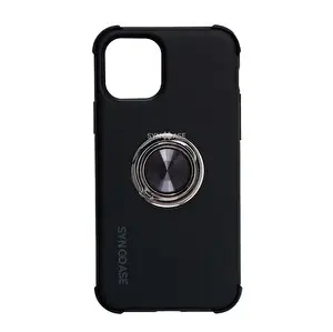 SyncCase iPhone 12 ve 12 Pro İle Uyumlu Darbeye Dayanıklı Siyah Telefon Kılıfı