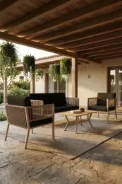 Upstyle Lido Bahçe & Balkon Oturma Takımı Siyah 6