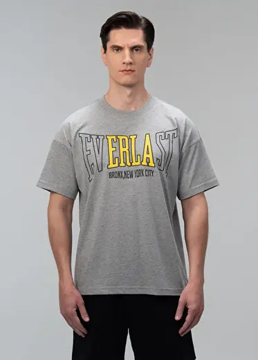 Iconic Rest Gri Melanj Oversize Kısa Kollu Erkek T-Shirt