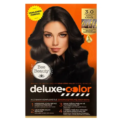 Bee Beauty Deluxe Color Kit Saç Boyası 3.0 Koyu Kahve