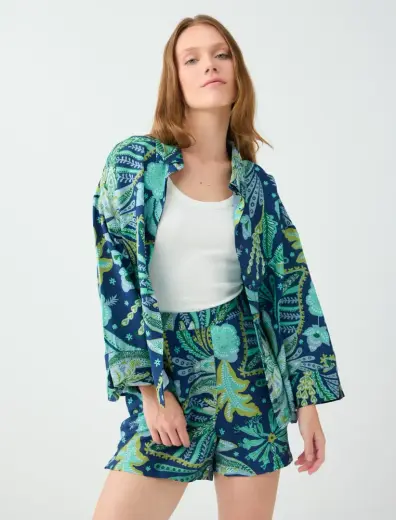 Floral Desenli Truvakar Kol Gömlek