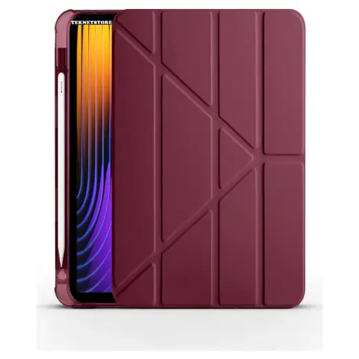 TEKNETSTORE Xiaomi Pad 7 Pro / Pad 7 Kılıf Katlanır Kalem Bölmeli Silikon Standlı Uyku Modlu Akıllı Kapak