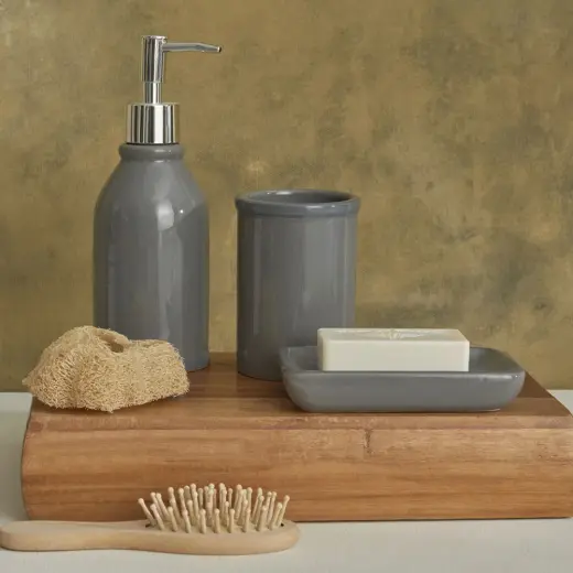 Karaca Home Plain 3 Parça Banyo Seti Gri