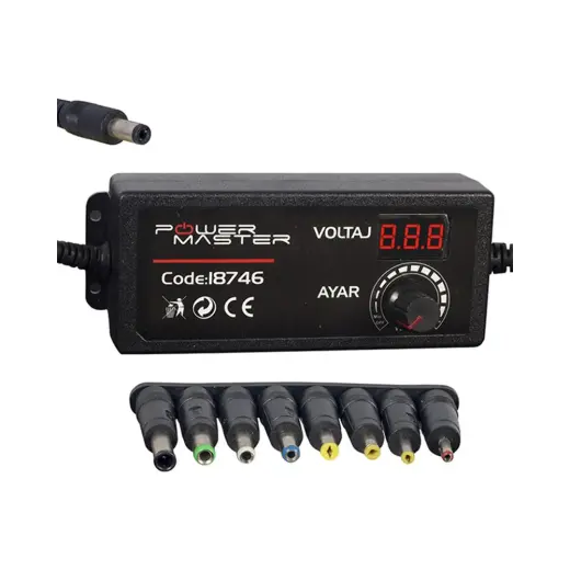 Powermaster 3 Volt - 24 Volt 2 Amper Çok Uçlu Ayarlı Kademeli Adaptör