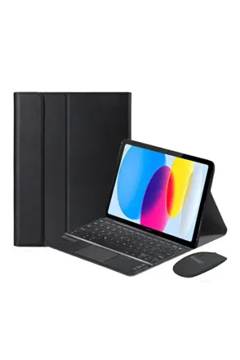 Ipad Air (5.nesil) 10.9 Inch Uyumlu Bluetooth Touchpad Klavye+mouse+kılıf -bkk7