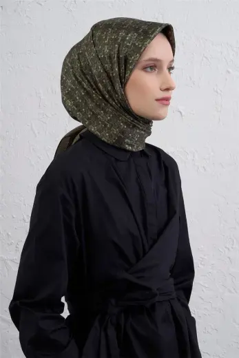 Armine Soyut Desenli Saf İpek Twill Eşarp 9405D 82