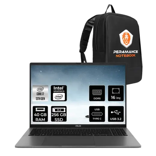 ASUS Vivobook S16 i7 13620H 40 GB DDR5 256 GB SSD 16" 144Hz WUXGA FDOS S3607VA Dizüstü Bilgisayar