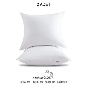 Vionel Home 2 Adet Premium Kare Kırlent İç Yastık, 1.kalite Elyaf Ve Silikon Dolgulu, 45x45, 43x43, 30x50, 50x50, Koltuk Yastığı 30x50 cm