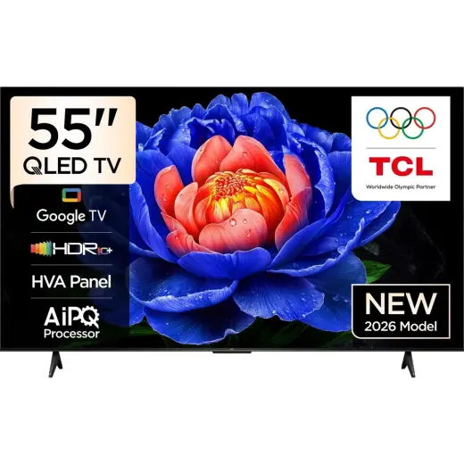 Odea Tcl 55 Inç Akıllı Tv 55T6D 4K Premium QLED Renkli Quantum Crystal HDR10+ Oyun Google Tv, Dolby Vision Atmos, Dts Virtual X, Memc, Sesli Kontrol, Game Master ve Ince Tasarım (2026 Modeli)