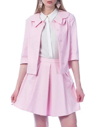Pileli Mini Etek Açık Pembe