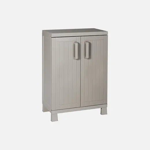 Toomax Wood Midi 2 Raflı Plastik Dolap Taş Gri