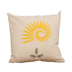 Adore Mobilya Grey Kırlent-gri/sarı Baskılı 45x45x10 Cm