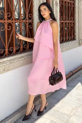 Gülseli Katkat Şifon Elbise
